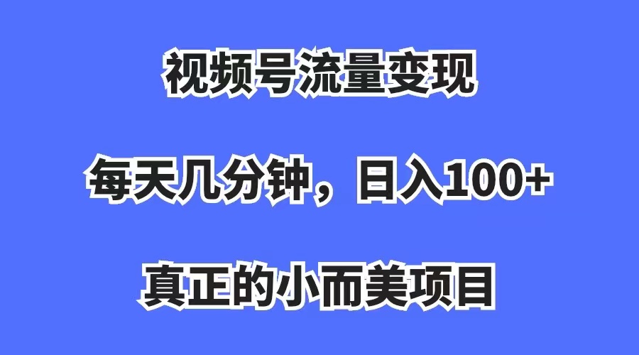 视频号流量变现，每天几分钟，真正的小而美项目